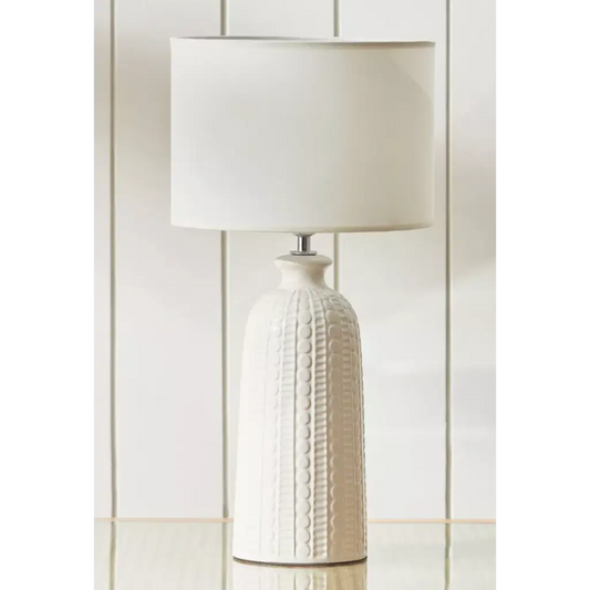 Brie ceramic table lamp - White lampshade - Lampshade lamp