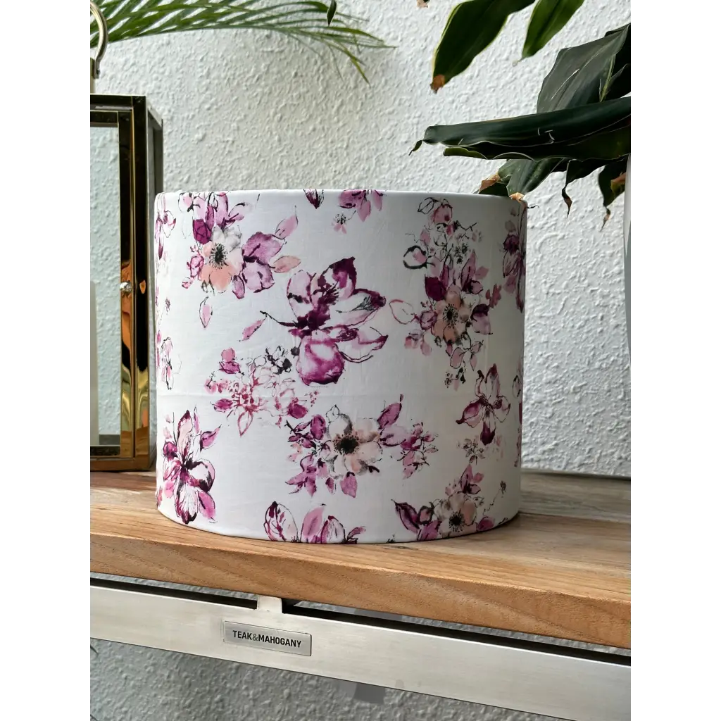 Handmade fabric lampshades Singapore in pink floral design