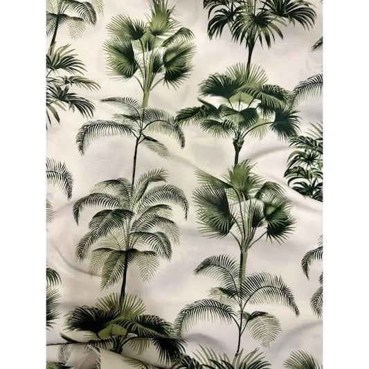 White and green palm tree fern lampshade 