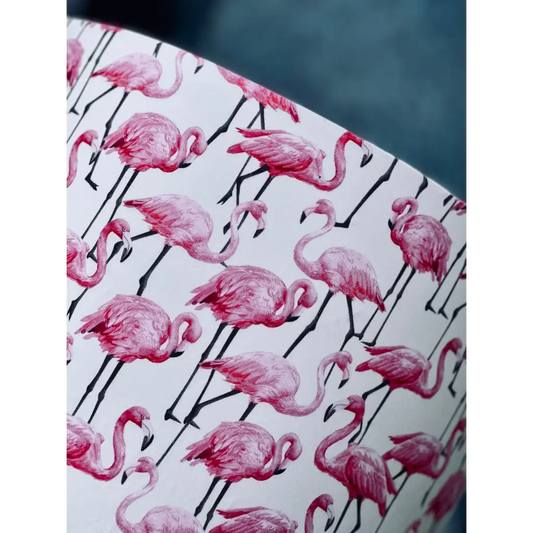 Handmade fabric lampshade Singapore in Flamingo pattern