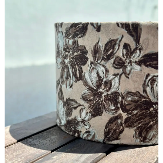 Handmade fabric lampshade Singapore in beige floral
