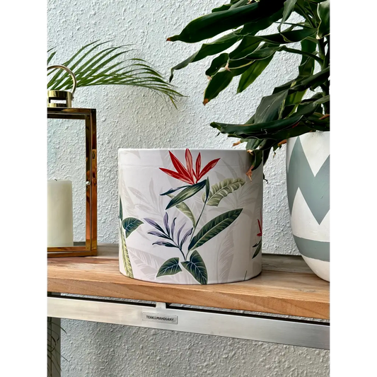 Handmade fabric lampshade Singapore with floral pattern