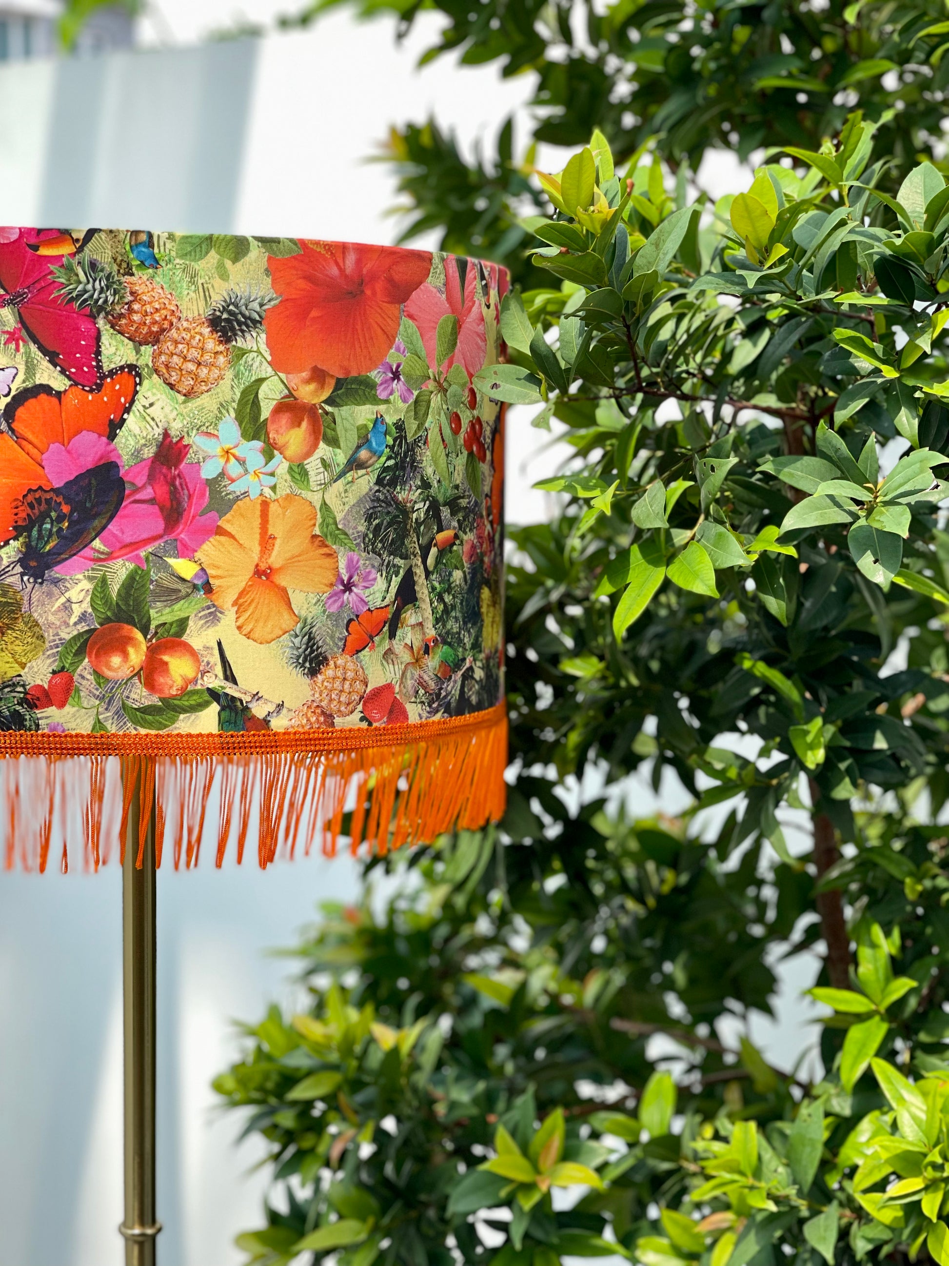Handmade lampshades Singapore in colorful floral pattern